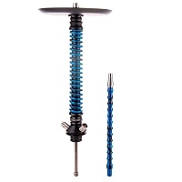 Фото 1 Кальян MAMAY CUSTOMS Coilover BIG ANOD чёрный/синий сплеш (без колбы) 