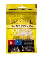 Фото  Фильтры для самокруток CARTEL SUPER SLIM 5.3/15мм 1000+бумага 