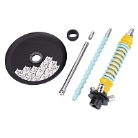 Фото 4 Кальян MAMAY CUSTOMS Coilovers MINI жёлто-мятный (грав. котофаки) (без колбы) 