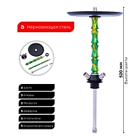 Фото 2 Кальян MAMAY CUSTOMS Asian MINI бирюзово-золотой сплеш (без колбы) 