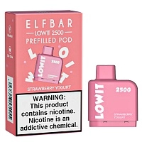 Фото  Картридж Elf Bar Lowit 2500 20 мг, 6 мл (Strawberry Yogurt) 