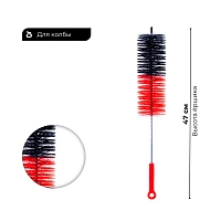 Фото  Ершик для колбы ES (пластиковая ручка) чёрно-красный 