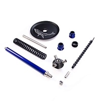 Фото 2 Кальян MAMAY CUSTOMS Coilovers синий лак-чёрный (грав.кит) (без колбы) 