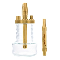 Фото 1 Кальян Pizduk LITE Gold (прозрачная колба) 