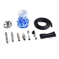 Фото 3 Кальян Pizduk Hookah (red-bag) бело-синяя колба 