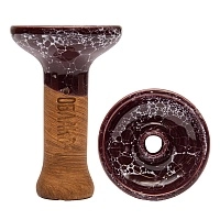 Фото  Чаша для кальяна бордово-белый мрамор 