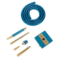 Фото 2 Кальян Hoob subAtom Морской синий x Золото | Cube mini Gold 