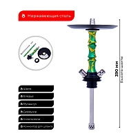 Фото 2 Кальян MAMAY CUSTOMS Asian MICRO бирюзово-золотой сплеш (без колбы) 