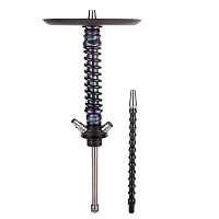 Фото  Кальян MAMAY CUSTOMS Coilover MINI ANOD фиолетово бирюзовый сплеш/чёрный (без колбы) 