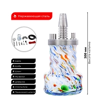 Фото 2 Кальян Pizduk PRO Black-bag (цветная колба) 