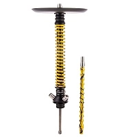 Фото 1 Кальян MAMAY CUSTOMS Coilover BIG ANOD чёрный/золотой сплеш (без колбы) 