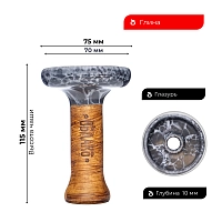 Фото 2 Чашка Облако Phunnel L Glaze Top 99 серо-белый мрамор 