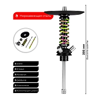 Фото 2 Кальян MAMAY CUSTOMS Coilover Micro салатово-пурпурный сплеш (без колбы) 
