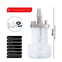 Фото 2 Кальян Pizduk Hookah (black-bag) белая колба 