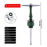 Фото 2 Кальян Hoob Mars mini Британский гоночный зелёный x Нержавеющая сталь 