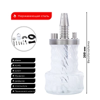 Фото 2 Кальян Pizduk PRO Black-bag (белая колба) 