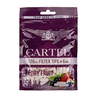 Фото  Фильтры для самокруток CARTEL SLIM BERRY FRUIT 6/15мм (120шт) 