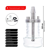 Фото 2 Кальян Pizduk LITE Red-bag (прозрачная колба) 