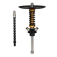 Фото 1 Кальян MAMAY CUSTOMS Coilover Micro золото-чёрный (грав. Лампасы) (без колбы) 