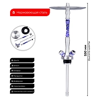 Фото 2 Кальян UNION Fibonacci акрил фиолетовый II (без колбы) 