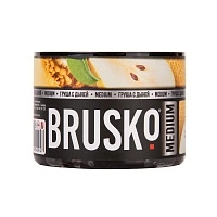 Фото  Бестабачная безникотиновая смесь для кальяна BRUSKO, 50 г, Груша с дыней 