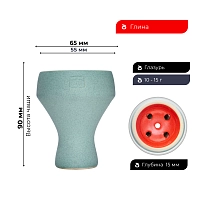 Фото 2 Чашка Форма Турка Бетон зелёный / красный 