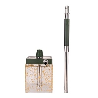 Фото 1 Кальян Hoob subAtom Британский гоночный зелёный x Нержавеющая сталь | Cube mini Gold 