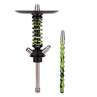 Фото 1 Кальян MAMAY CUSTOMS Coilover Micro Full Anod чёрный/салатовый сплеш (без колбы) 