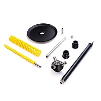 Фото 3 Кальян MAMAY CUSTOMS Coilovers чёрно-жёлтый (грав. QUACK) (без колбы) 