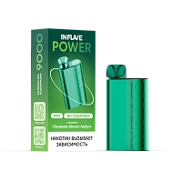 Фото  INFLAVE POWER Зелёное яблоко арбуз (9000 затяжек) 