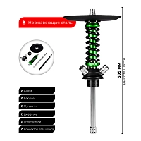 Фото 2 Кальян MAMAY CUSTOMS Coilover Micro зелёно-чёрный (без колбы) 