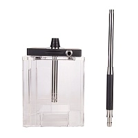 Фото  Кальян Hoob Atom Чёрный x Нержавеющая сталь | Hoob Сube 