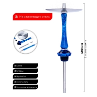 Фото 2 Кальян UNION Sleek акрил Full голубой 