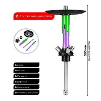 Фото 2 Кальян MAMAY CUSTOMS Flow сиренево-салатовый (без колбы) 