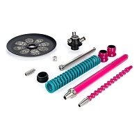 Фото 2 Кальян MAMAY CUSTOMS Coilovers фуксия-м.волна (грав. черепа) (без колбы) 