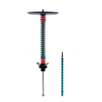 Фото 1 Кальян MAMAY CUSTOMS Coilovers розово-морская волна (грав. черепа) (без колбы) 