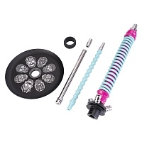 Фото 4 Кальян MAMAY CUSTOMS Coilovers фуксия-мята (без колбы) (грав. черепа) 