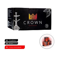 Фото 2 Уголь Crown кокосовый 72 шт (25 мм) 