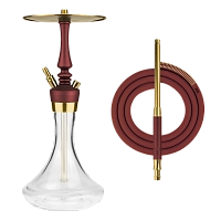 Фото  Кальян Hoob Mars Pro mini | Винный красный х золото(без колбы) 