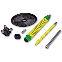 Фото 2 Кальян MAMAY CUSTOMS Coilovers салатово-жёлтый ф. (грав. иллюзия) (без колбы) 