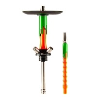 Фото  Кальян MAMAY CUSTOMS Flow оранжевый Ф. зелёный (без колбы) 