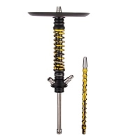 Фото 1 Кальян MAMAY CUSTOMS Coilover MINI ANOD чёрный/золотой сплеш (без колбы) 