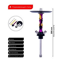 Фото 2 Кальян MAMAY CUSTOMS Asian MICRO пурпурно-золотой камуфляж (без колбы) 