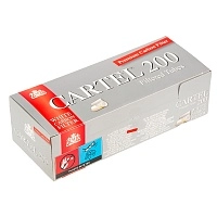 Фото  Гильзы сигаретные с фильтром CARTEL WHITE CARBON 84x20мм (200шт) 