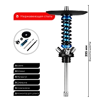 Фото 2 Кальян MAMAY CUSTOMS Coilovers MINI голубой сплеш-черный (без колбы) 