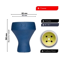 Фото 2 Чашка Форма Турка Бетон синий / жёлтый 