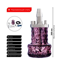 Фото 2 Кальян Pizduk Hookah (black-bag) марганец колба 