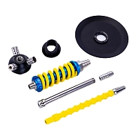 Фото 4 Кальян MAMAY CUSTOMS Coilover Micro голубой-жёлтый (без колбы) 