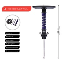 Фото 3 Кальян MAMAY CUSTOMS Coilovers MINI чёрно-фиолетовый лак (без колбы) гр. космос 