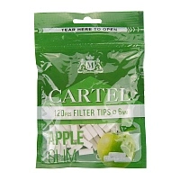 Фото  Фильтры для самокруток CARTEL SLIM APPLE 6/15мм (120шт) 